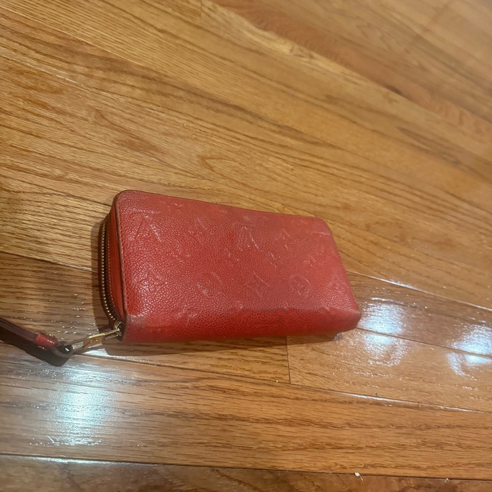 Louis Vuitton Red Emprient Leather Wallet authentic used